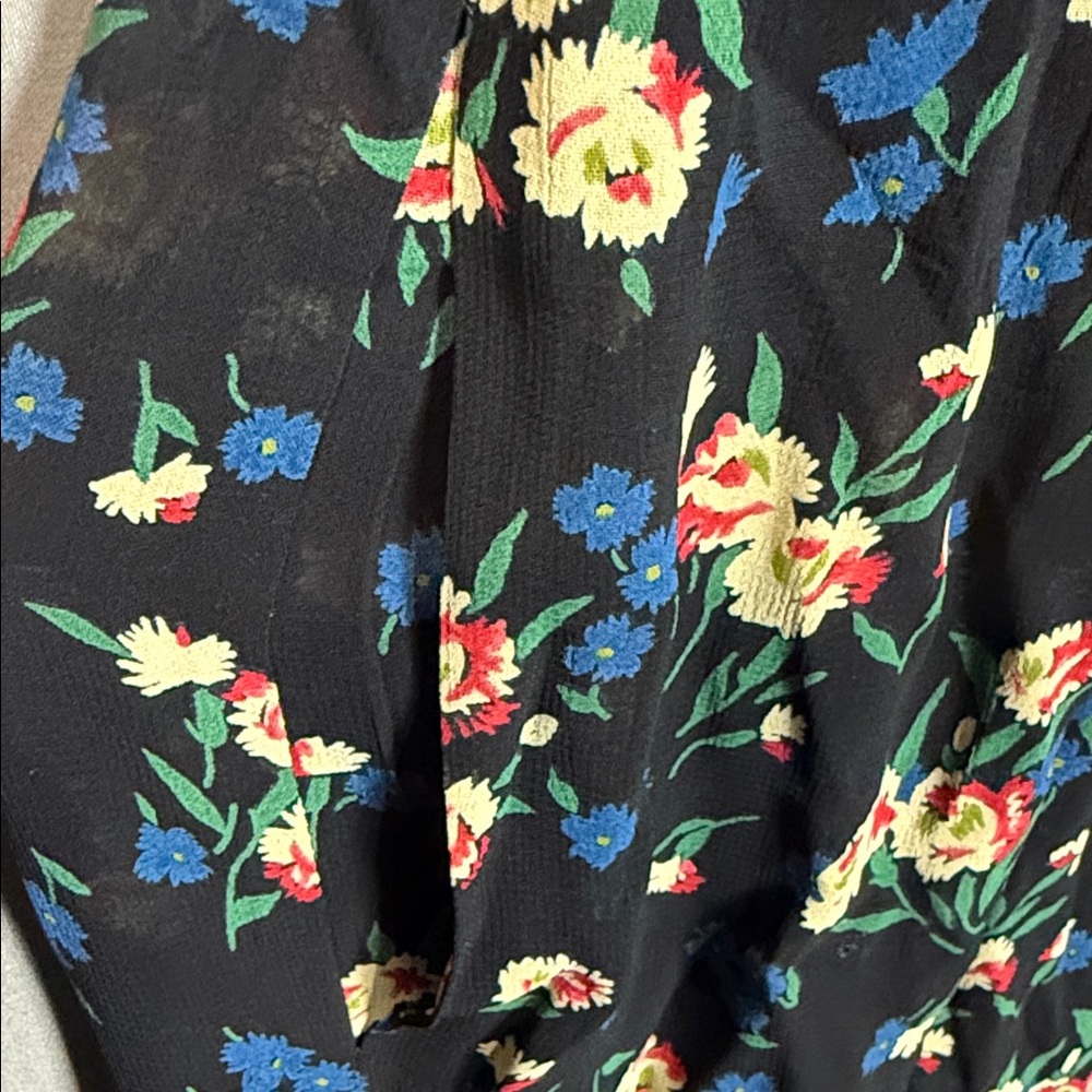 Vintage 90s Banana Republic Floral‎ Midi Dress Cottagecore Coquette Indie Grunge - Picture 7 of 10